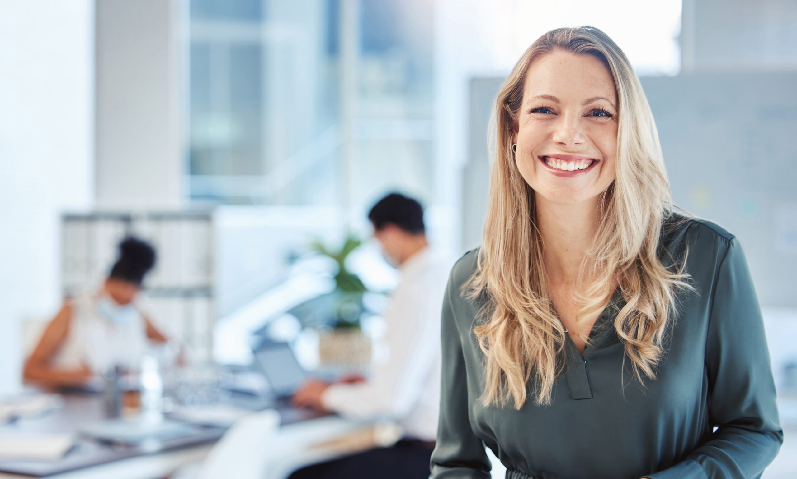 smiling woman posing for camera